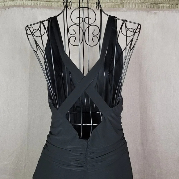 CHARLOTTE RUSSE Black Gathered Sleeveless Strappy Dress Small - Picture 5 of 7